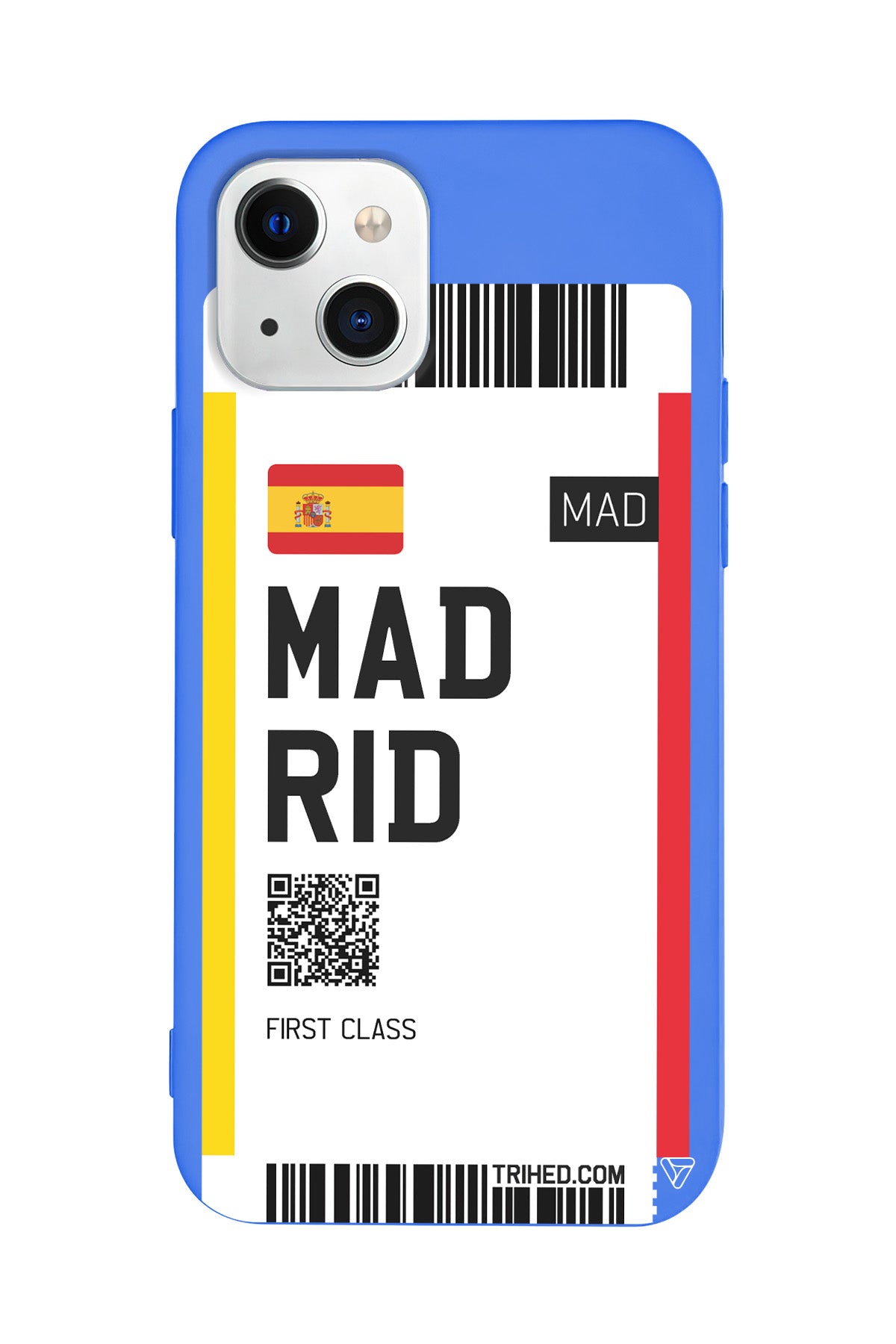 Madrid Bileti Lansman Model İçi Kadife Silikon Telefon Kılıfı