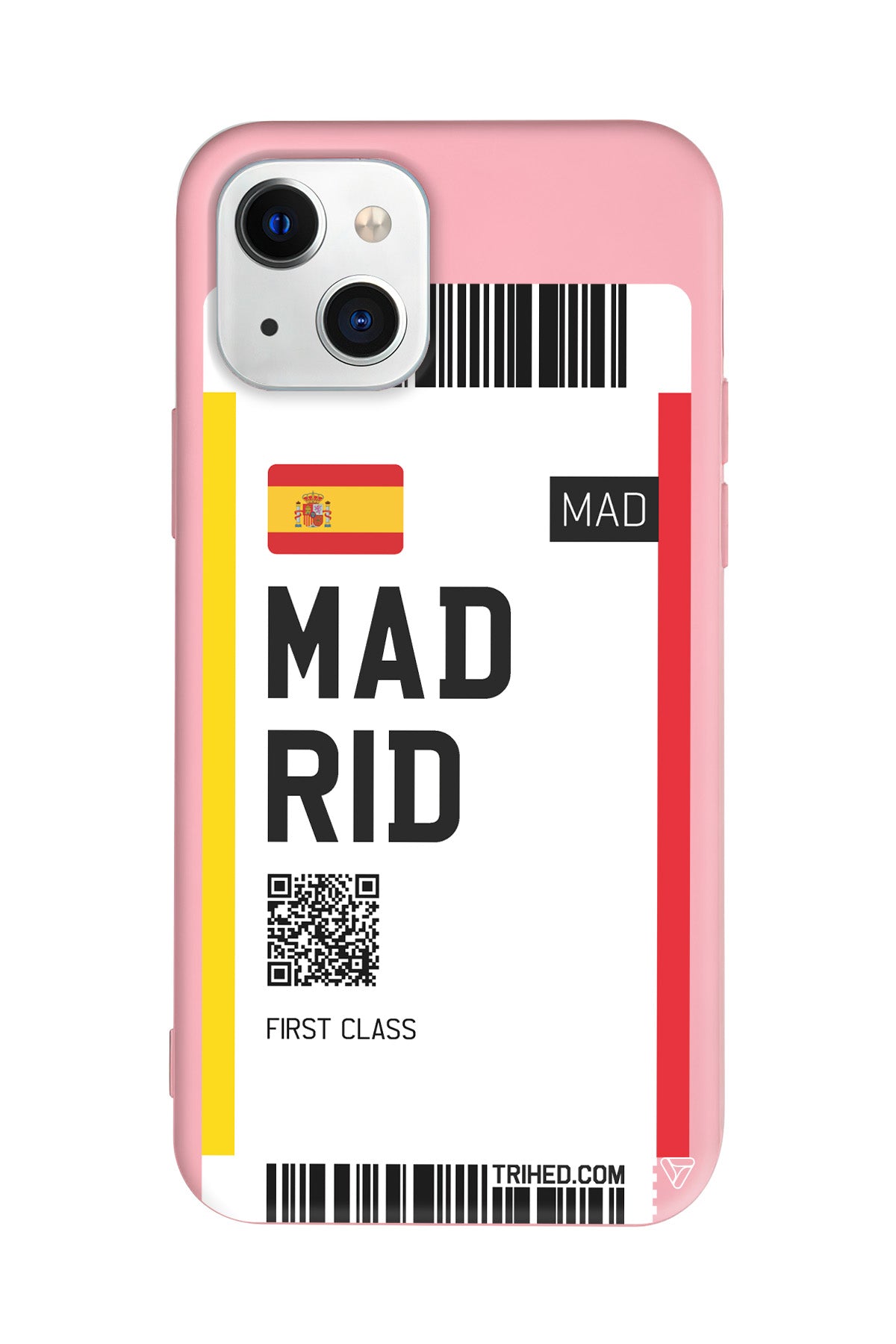 Madrid Bileti Lansman Model İçi Kadife Silikon Telefon Kılıfı