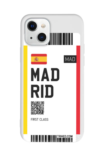 Madrid Bileti Lansman Model İçi Kadife Silikon Telefon Kılıfı – Plus Serisine Özel