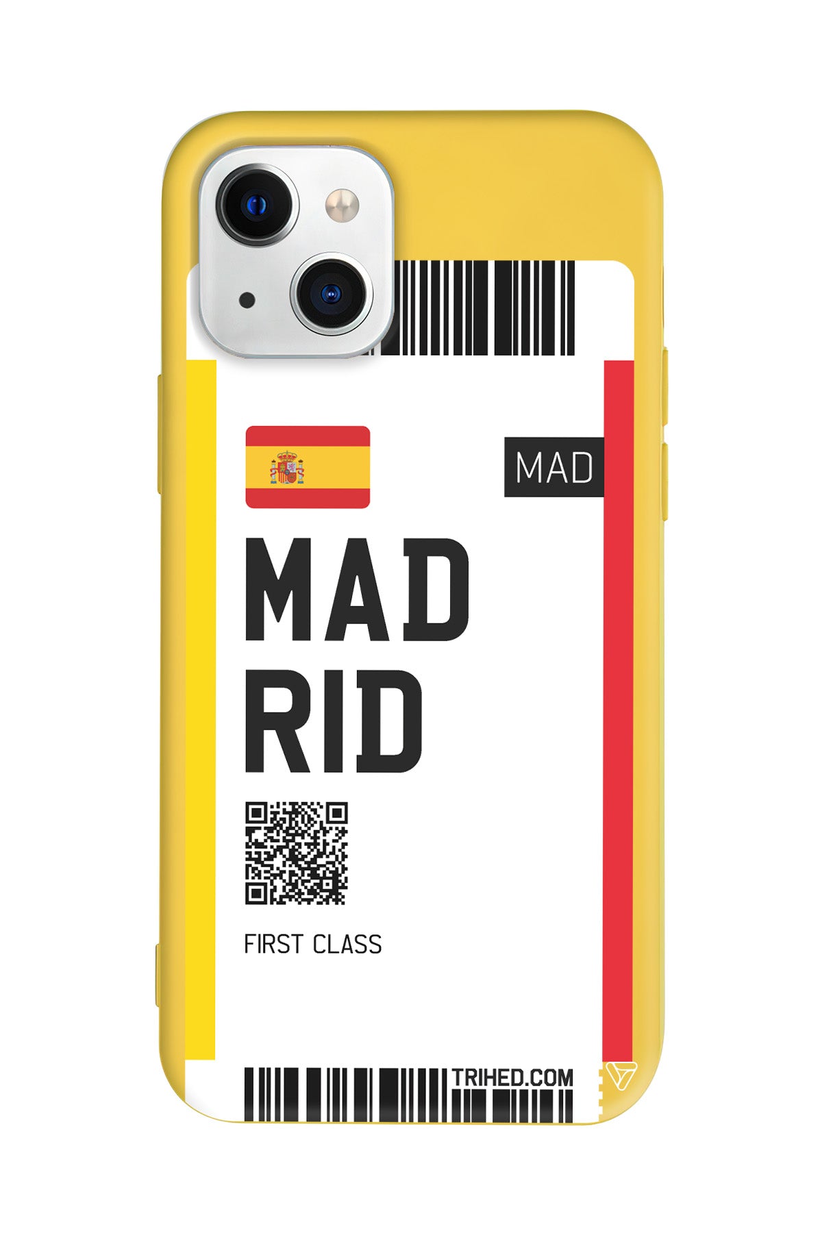 Madrid Bileti Lansman Model İçi Kadife Silikon Telefon Kılıfı