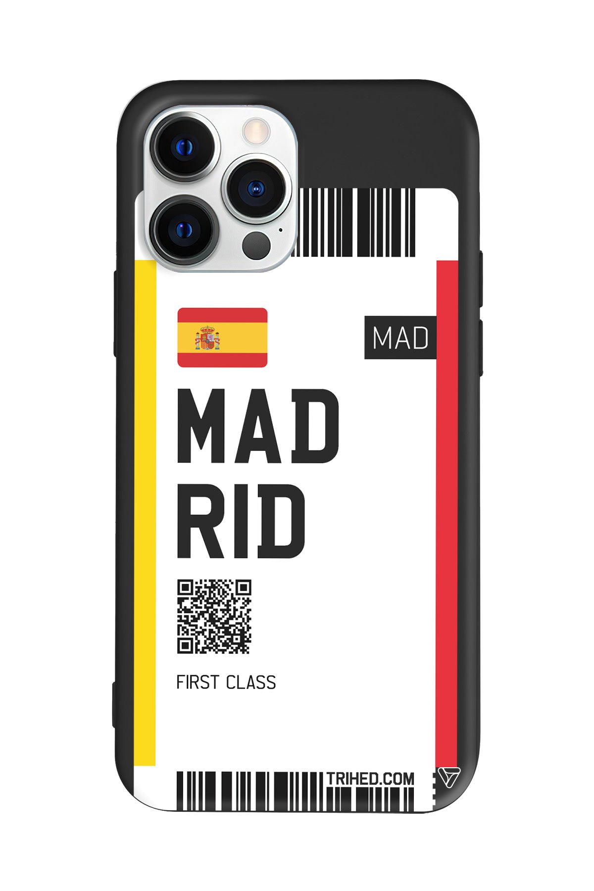 Madrid Bileti Lansman Model İçi Kadife Silikon Telefon Kılıfı