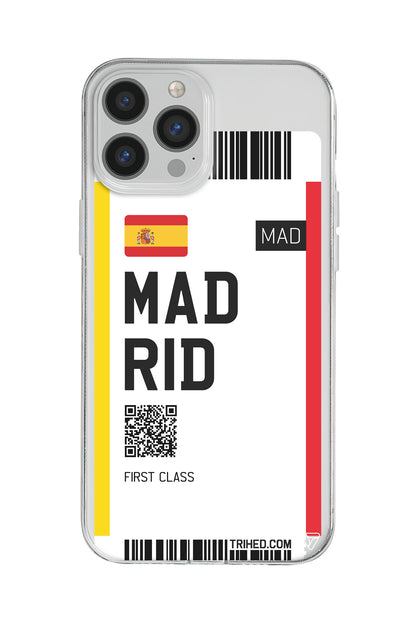 Madrid Bileti Lansman Model İçi Kadife Silikon Telefon Kılıfı