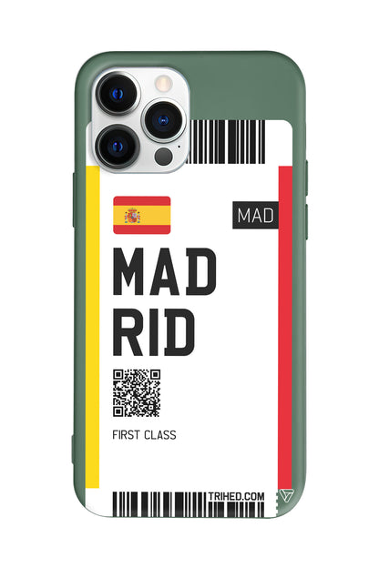 Madrid Bileti Lansman Model İçi Kadife Silikon Telefon Kılıfı