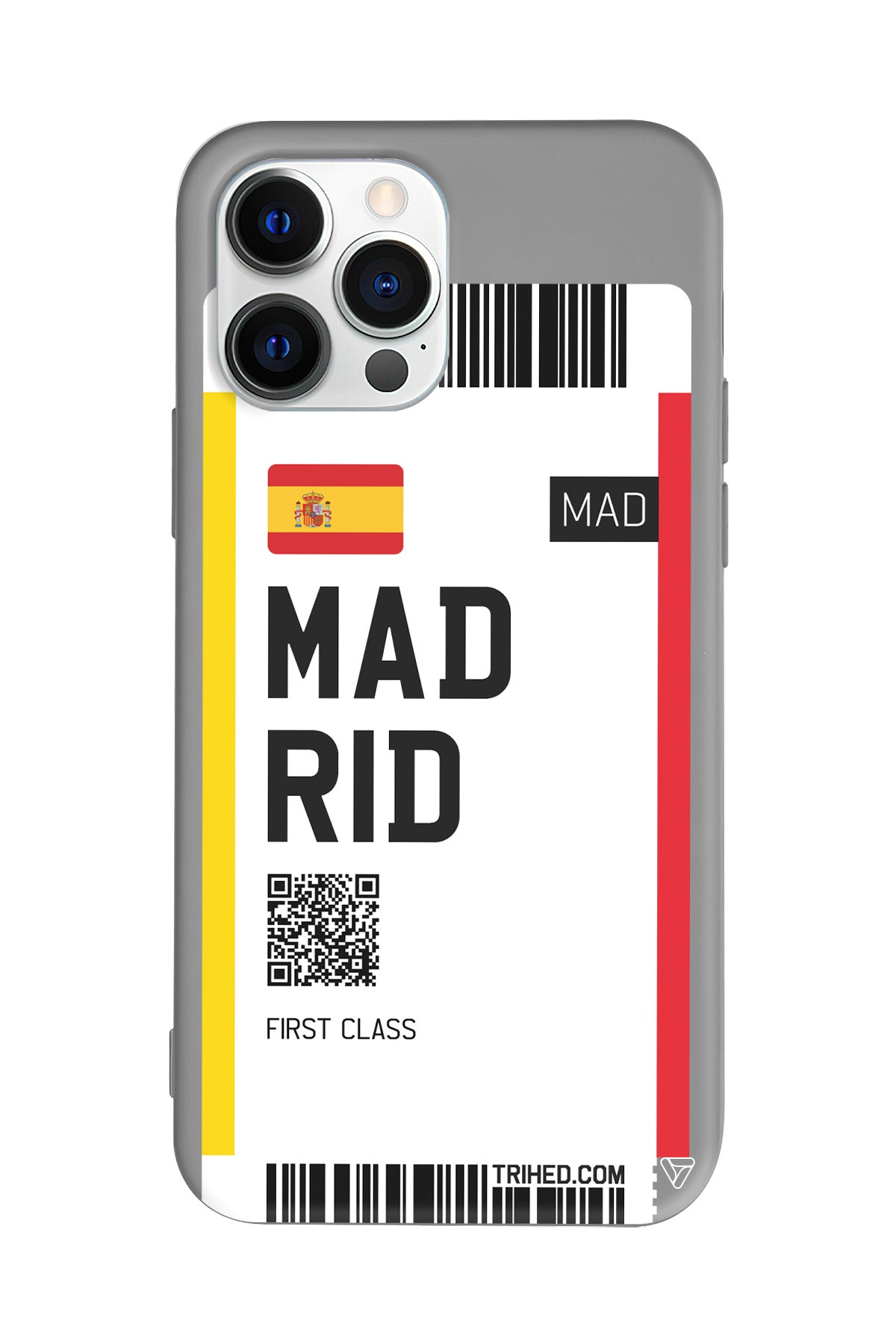 Madrid Bileti Lansman Model İçi Kadife Silikon Telefon Kılıfı