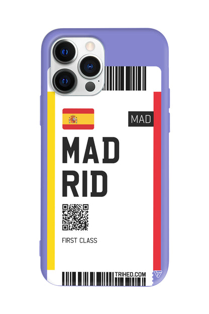 Madrid Bileti Lansman Model İçi Kadife Silikon Telefon Kılıfı
