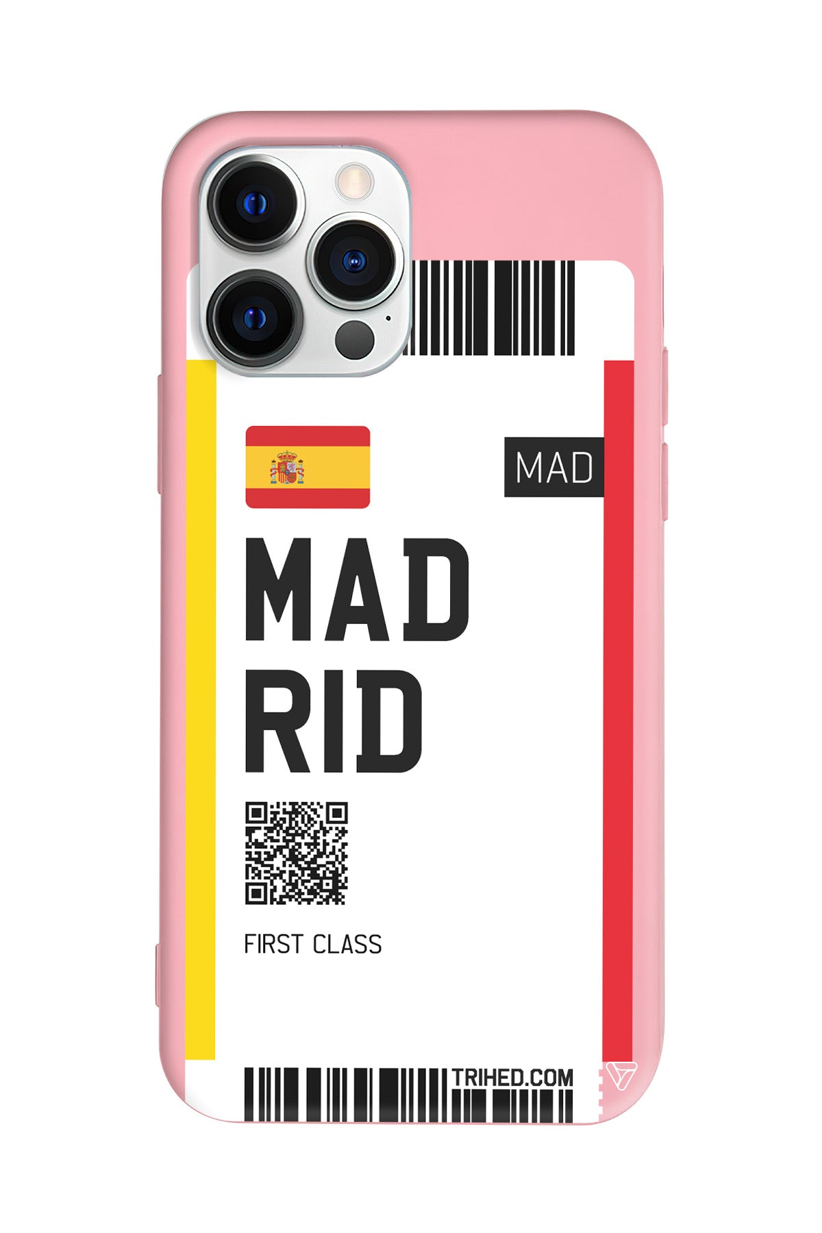 Madrid Bileti Lansman Model İçi Kadife Silikon Telefon Kılıfı