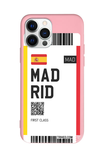 Madrid Bileti Lansman Model İçi Kadife Silikon Telefon Kılıfı