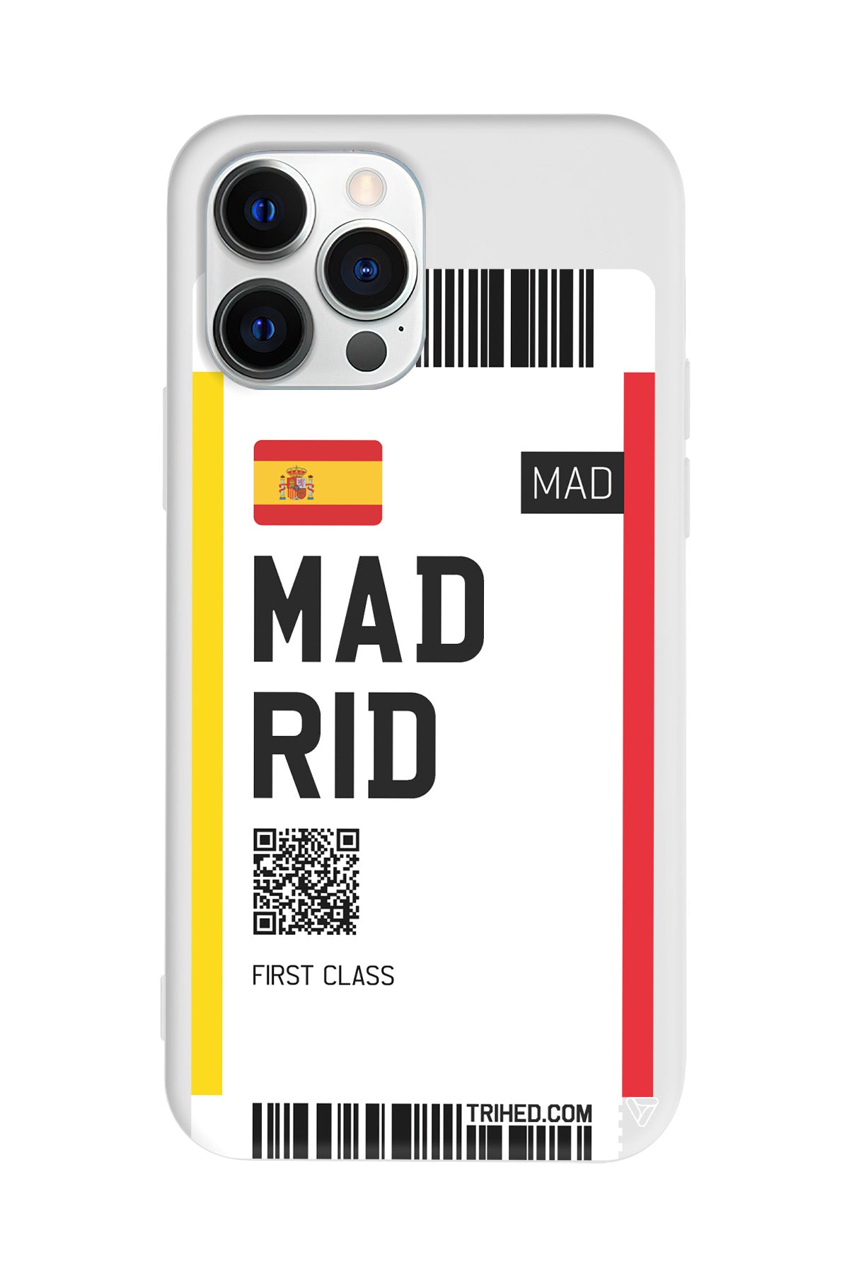 Madrid Bileti Lansman Model İçi Kadife Silikon Telefon Kılıfı