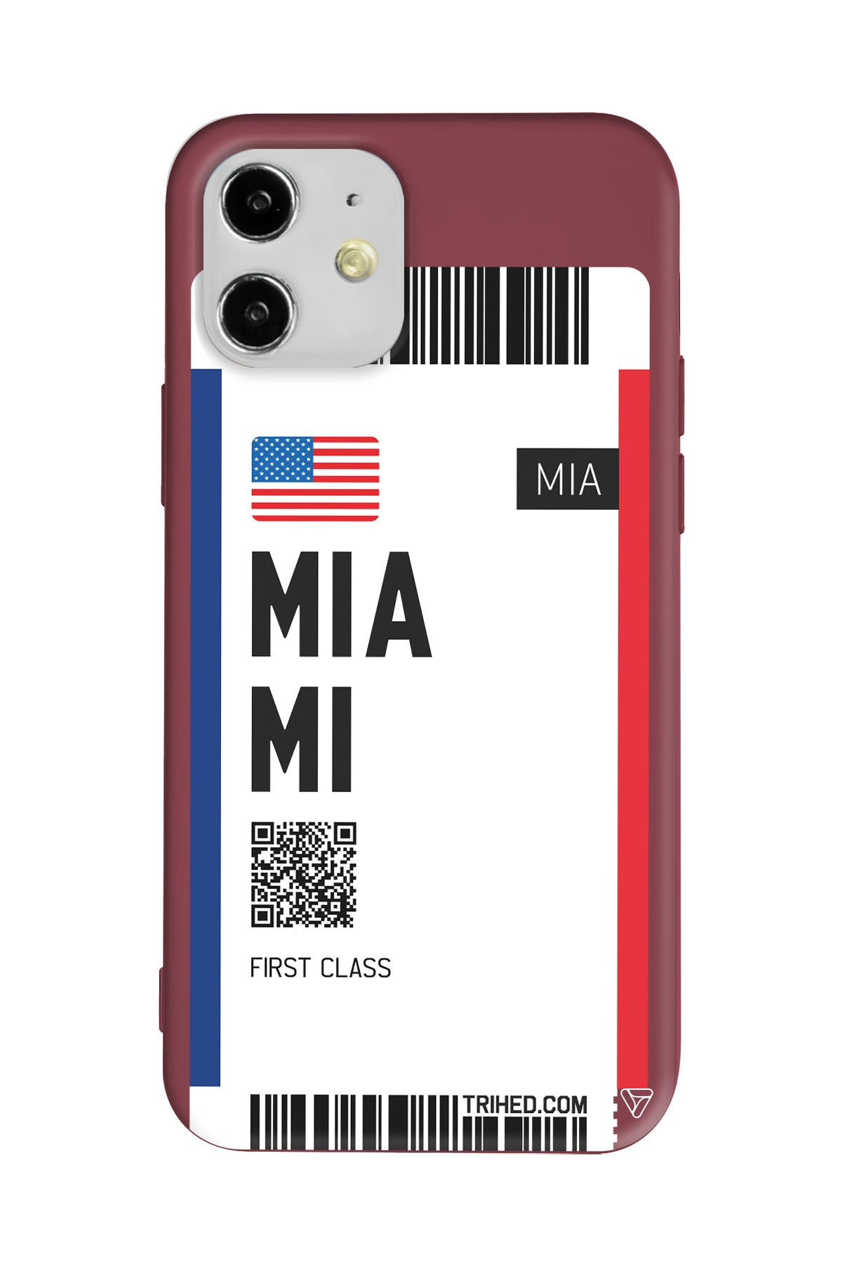 Miami Bileti Lansman Model İçi Kadife Silikon Telefon Kılıfı