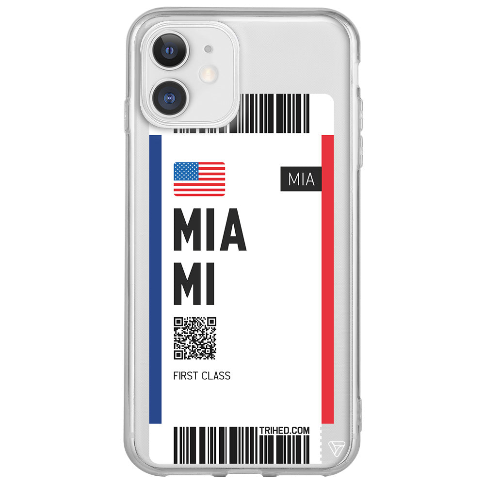 Miami Bileti Lansman Model İçi Kadife Silikon Telefon Kılıfı