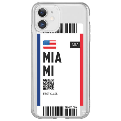 Miami Bileti Lansman Model İçi Kadife Silikon Telefon Kılıfı