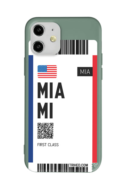 Miami Bileti Lansman Model İçi Kadife Silikon Telefon Kılıfı