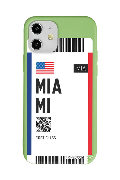 Miami Bileti Lansman Model İçi Kadife Silikon Telefon Kılıfı