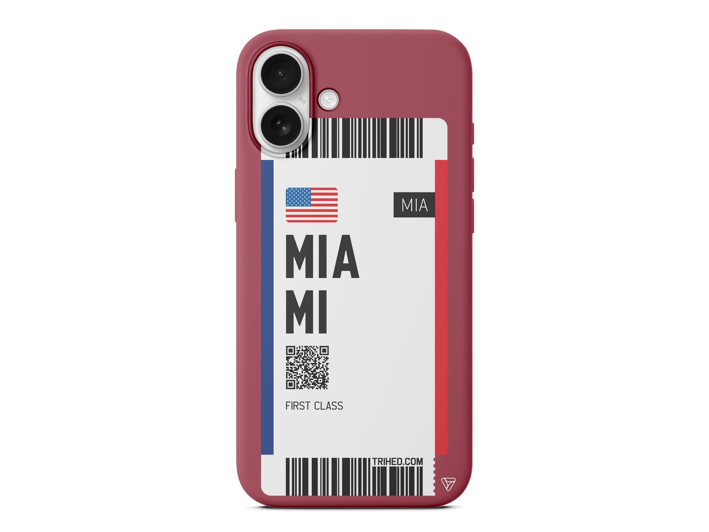 Miami Bileti Lansman Model İçi Kadife Silikon Telefon Kılıfı