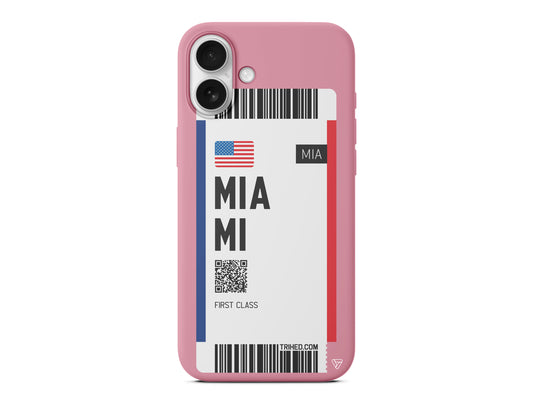 Miami Bileti Lansman Model İçi Kadife Silikon Telefon Kılıfı – Plus Serisine Özel