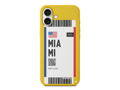 Miami Bileti Lansman Model İçi Kadife Silikon Telefon Kılıfı