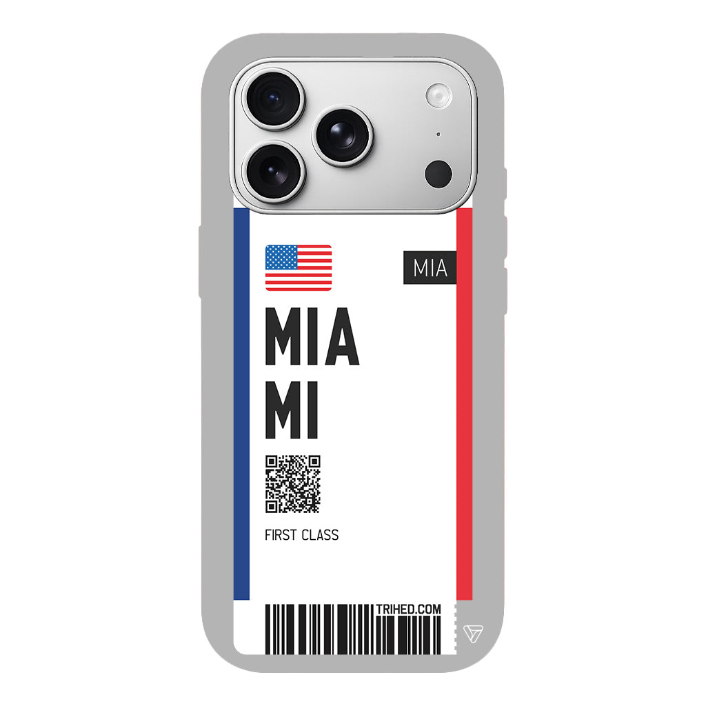 Miami Bileti Lansman Model İçi Kadife Silikon Telefon Kılıfı