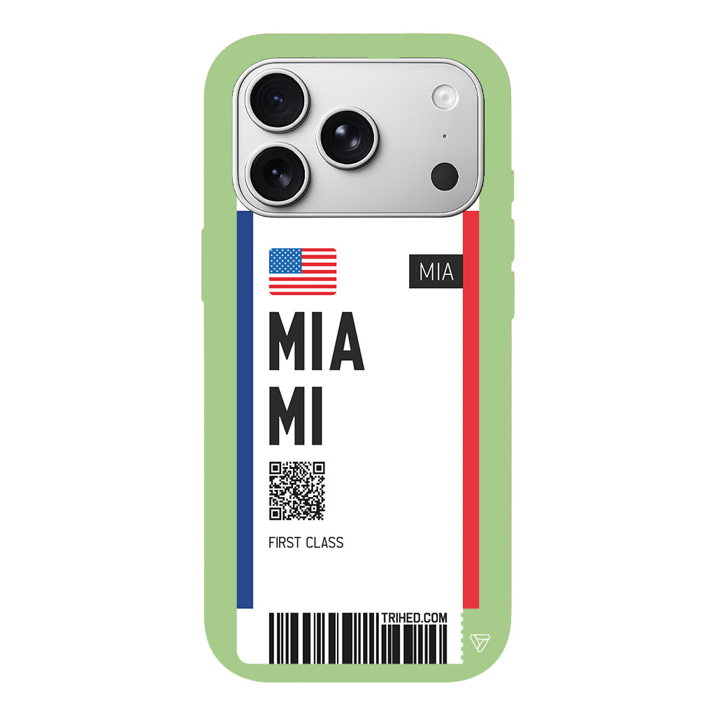 Miami Bileti Lansman Model İçi Kadife Silikon Telefon Kılıfı