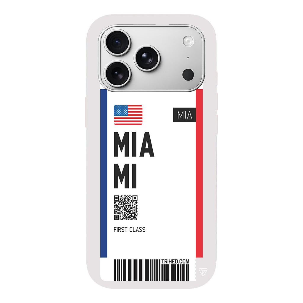 Miami Bileti Lansman Model İçi Kadife Silikon Telefon Kılıfı