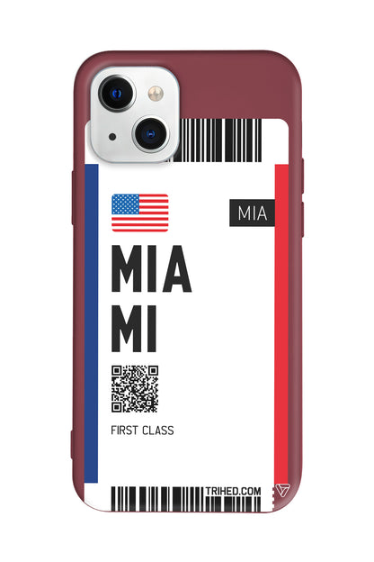 Miami Bileti Lansman Model İçi Kadife Silikon Telefon Kılıfı