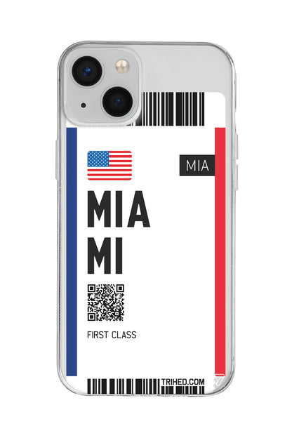 Miami Bileti Lansman Model İçi Kadife Silikon Telefon Kılıfı