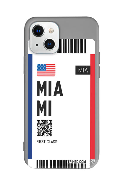 Miami Bileti Lansman Model İçi Kadife Silikon Telefon Kılıfı