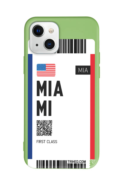 Miami Bileti Lansman Model İçi Kadife Silikon Telefon Kılıfı