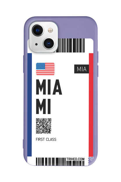 Miami Bileti Lansman Model İçi Kadife Silikon Telefon Kılıfı