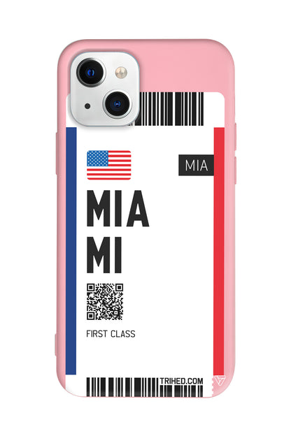 Miami Bileti Lansman Model İçi Kadife Silikon Telefon Kılıfı