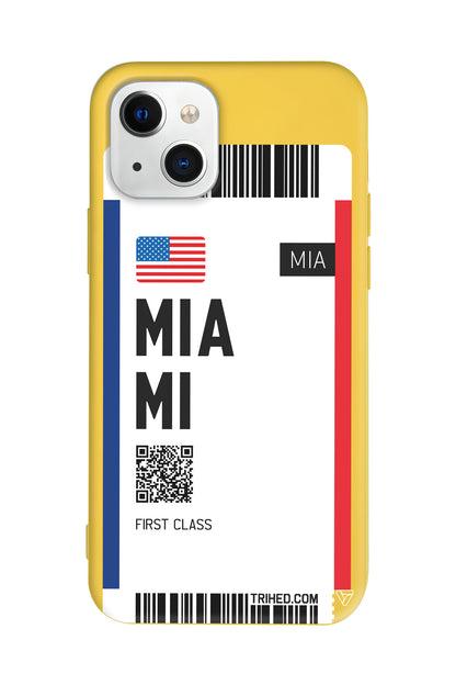 Miami Bileti Lansman Model İçi Kadife Silikon Telefon Kılıfı