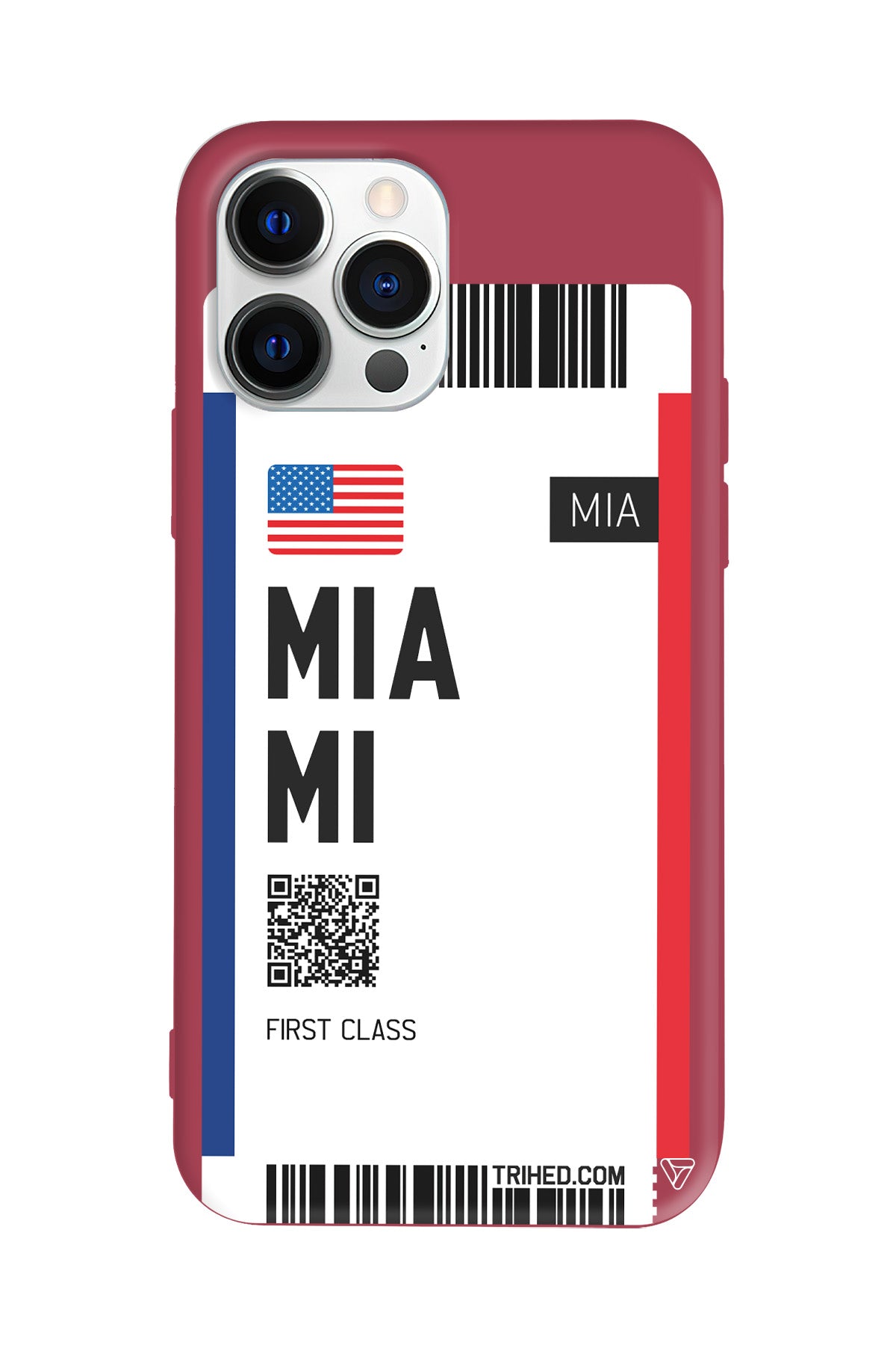 Miami Bileti Lansman Model İçi Kadife Silikon Telefon Kılıfı