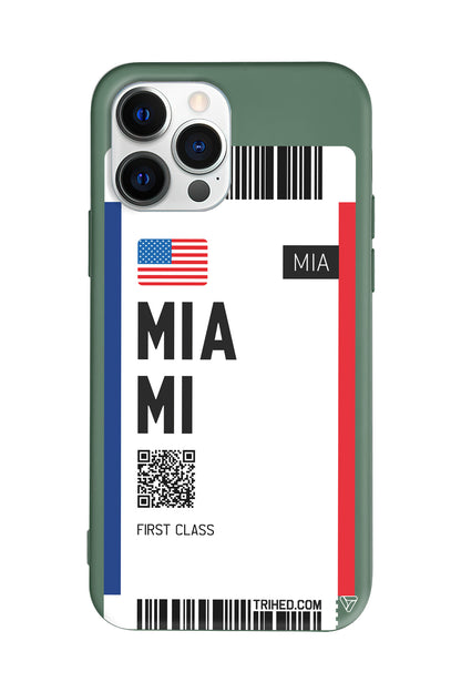 Miami Bileti Lansman Model İçi Kadife Silikon Telefon Kılıfı