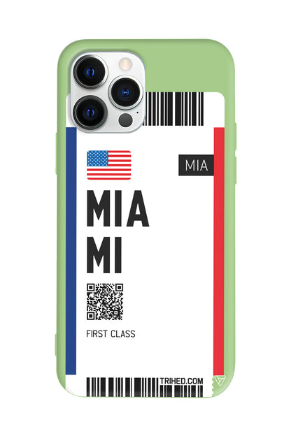 Miami Bileti Lansman Model İçi Kadife Silikon Telefon Kılıfı