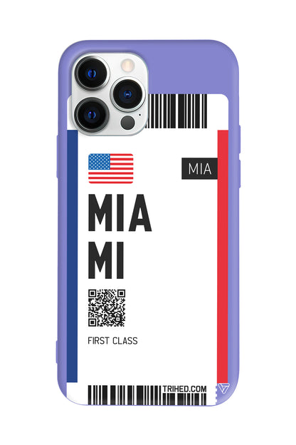 Miami Bileti Lansman Model İçi Kadife Silikon Telefon Kılıfı