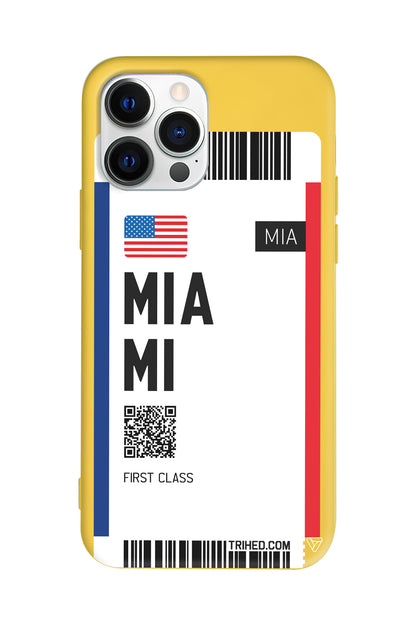 Miami Bileti Lansman Model İçi Kadife Silikon Telefon Kılıfı