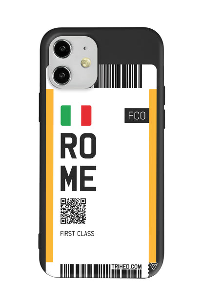 Rome Bileti Lansman Model İçi Kadife Silikon Telefon Kılıfı