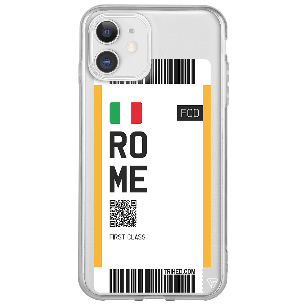 Rome Bileti Lansman Model İçi Kadife Silikon Telefon Kılıfı