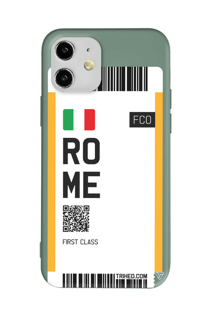 Rome Bileti Lansman Model İçi Kadife Silikon Telefon Kılıfı