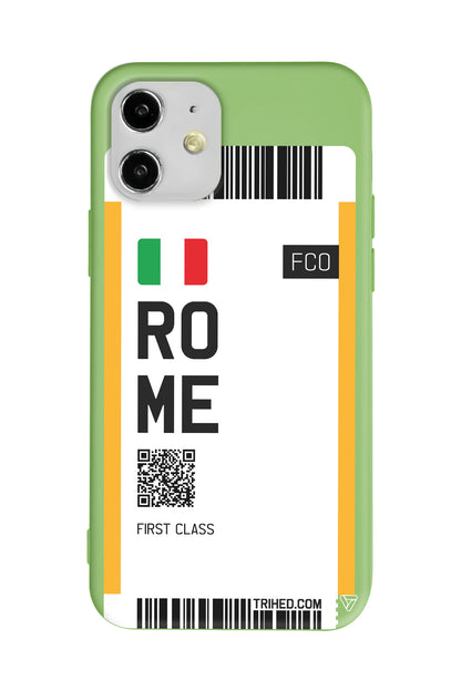 Rome Bileti Lansman Model İçi Kadife Silikon Telefon Kılıfı