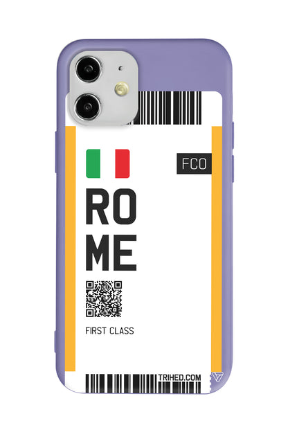 Rome Bileti Lansman Model İçi Kadife Silikon Telefon Kılıfı