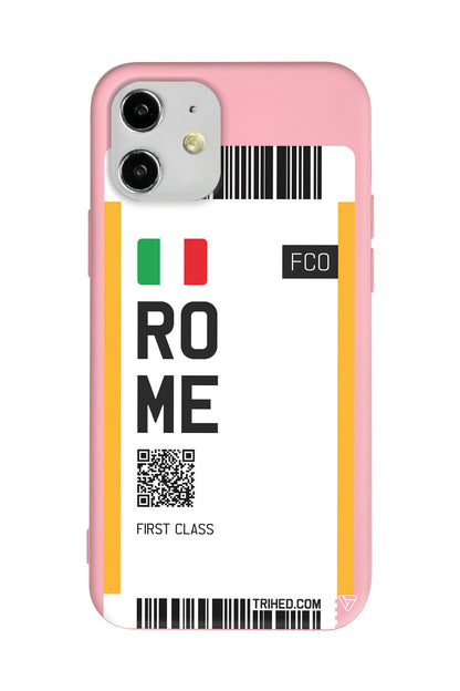 Rome Bileti Lansman Model İçi Kadife Silikon Telefon Kılıfı