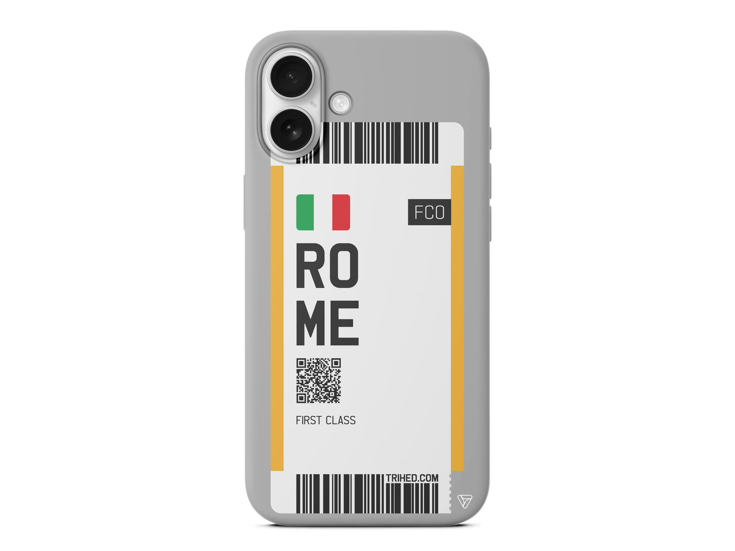 Rome Bileti Lansman Model İçi Kadife Silikon Telefon Kılıfı – Plus Serisine Özel