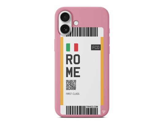 Rome Bileti Lansman Model İçi Kadife Silikon Telefon Kılıfı – Plus Serisine Özel