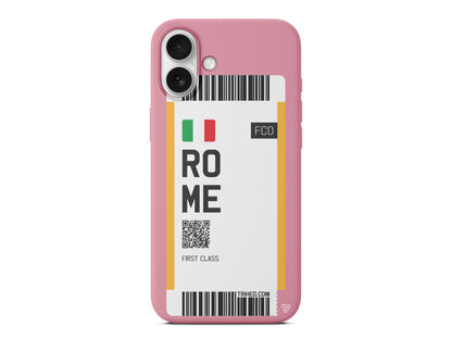 Rome Bileti Lansman Model İçi Kadife Silikon Telefon Kılıfı