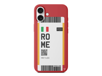 Rome Bileti Lansman Model İçi Kadife Silikon Telefon Kılıfı – Plus Serisine Özel