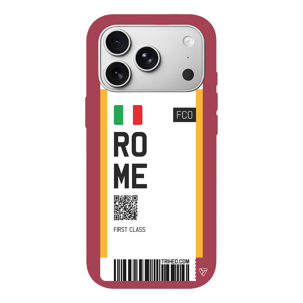 Rome Bileti Lansman Model İçi Kadife Silikon Telefon Kılıfı