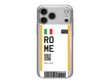 Rome Bileti Lansman Model İçi Kadife Silikon Telefon Kılıfı