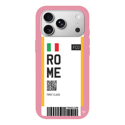 Rome Bileti Lansman Model İçi Kadife Silikon Telefon Kılıfı