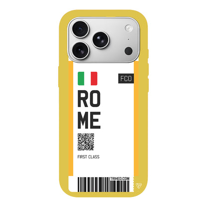 Rome Bileti Lansman Model İçi Kadife Silikon Telefon Kılıfı