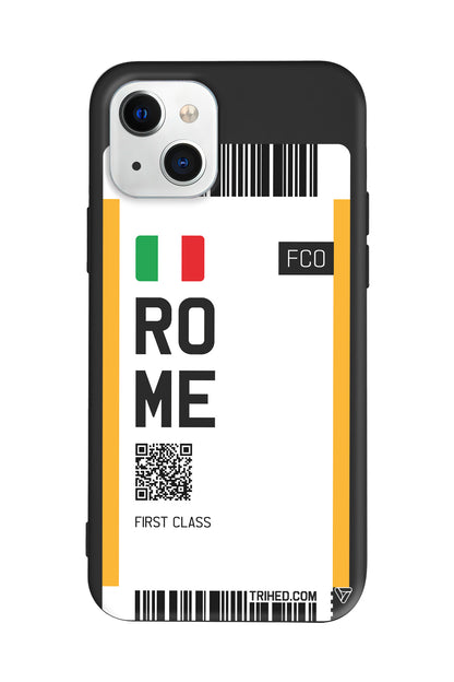 Rome Bileti Lansman Model İçi Kadife Silikon Telefon Kılıfı – Plus Serisine Özel